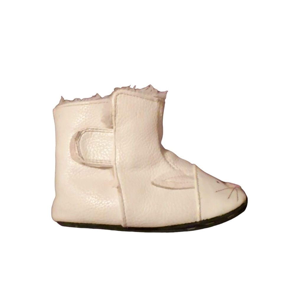 Jack & Lily white fleece lined bunny boots w/ rubber sole. 18-24m, 6.5. - Picture 12 of 12